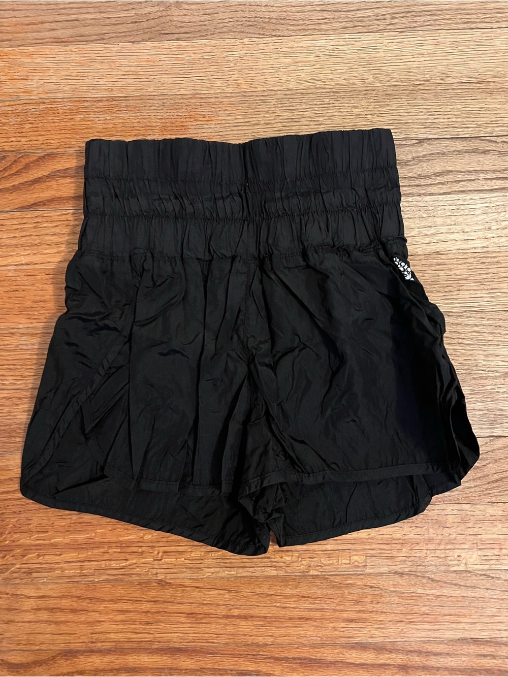 FP Movement by Free People Black High-Rise Ruched Waist Athletic Shorts